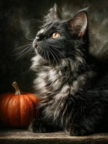 Malen Nach Zahlen Erwachsene Katze, Malen Nach Zahlen Tier, DIY Basteln Erwachsene Leinwand Kits, DIY Paint by Numbers Adult Kits Mit Pinseln und Acrylfarbe, Geschenk für Wanddeko, 50x70cm 2-6897 von Generic