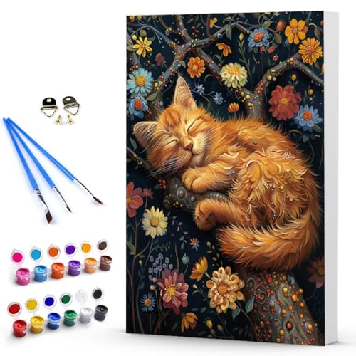 Malen Nach Zahlen Erwachsene Katze Malen Nach Zahlen Bastelset Erwachsene, DIY Blume Mit Pinseln und Acrylfarben Handgemalt Ölgemälde Leinwand Set, Home Deko Geschenk 50x65 cm Ohne Rahmen -TL2503L4 Malen Nach Zahlen Erwachsene Katze Malen Nach Zahlen Bastelset Erwachsene, DIY Blume Mit Pinseln und Acrylfarben Handgemalt Ölgemälde Leinwand Set, Home Deko Geschenk 50x65 cm Ohne Rahmen -TL2503L4 von Generic