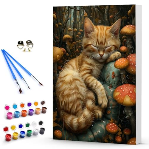 Malen Nach Zahlen Erwachsene Katze Malen Nach Zahlen Bastelset Erwachsene, DIY Tier Mit Pinseln und Acrylfarben Handgemalt Ölgemälde Leinwand Set, Home Deko Geschenk (100x135cm) Ohne Rahmen -TL2503MY von Generic