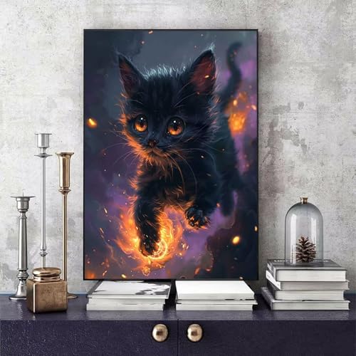 Malen Nach Zahlen Erwachsene Katze Malen Nach Zahlen Tier, DIY Set Erwachsene Paint by Numbers mit 3 Pinsel und Acrylfarben für Zimmer Deko Wohnzimmer, Geschenke für Frauen 20 X 30 CM -bby250669 von Generic