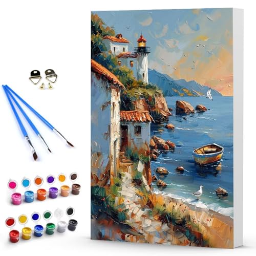 Malen Nach Zahlen Erwachsene Kleines Boot Malen Nach Zahlen Bastelset Erwachsene, DIY Meer Mit Pinseln und Acrylfarben Handgemalt Ölgemälde Leinwand Set, Home Deko 40x50 cm Ohne Rahmen -TL2503C4 Malen Nach Zahlen Erwachsene Kleines Boot Malen Nach Zahlen Bastelset Erwachsene, DIY Meer Mit Pinseln und Acrylfarben Handgemalt Ölgemälde Leinwand Set, Home Deko 40x50 cm Ohne Rahmen -TL2503C4 von Generic