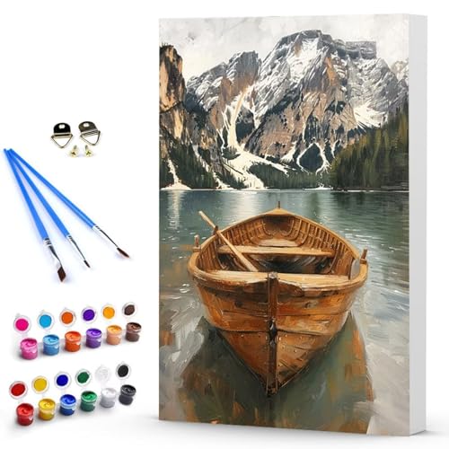 Malen Nach Zahlen Erwachsene Kleines Boot Malen Nach Zahlen Bastelset Erwachsene, Landschaft Mit Pinseln und Acrylfarben Handgemalt Ölgemälde Leinwand Set, Home Deko (100x135cm) Ohne Rahmen -TL250395P von Generic
