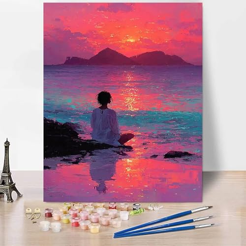 Malen Nach Zahlen Erwachsene Kunst Malen Nach Zahlen Meer, DIY Set Erwachsene Anfänger Mit 3 - Pinseln und Acrylfarbe, Handgemalt Ölgemälde für Frauen, Deko Wohnzimmer 40x50cm Ohne Rahmen -XY49K Malen Nach Zahlen Erwachsene Kunst Malen Nach Zahlen Meer, DIY Set Erwachsene Anfänger Mit 3 - Pinseln und Acrylfarbe, Handgemalt Ölgemälde für Frauen, Deko Wohnzimmer 40x50cm Ohne Rahmen -XY49K von Generic