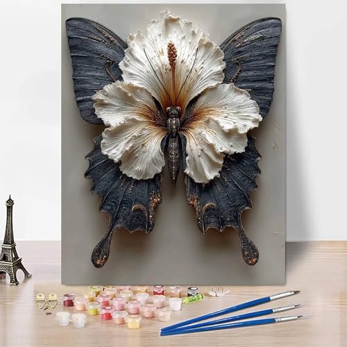 Malen Nach Zahlen Erwachsene Kunst Malen Nach Zahlen Schmetterling, DIY Set Erwachsene Mit 3 - Pinseln und Acrylfarbe, Handgemalt Ölgemälde für Frauen, Deko Wohnzimmer 100×135cm Ohne Rahmen -XY45X Malen Nach Zahlen Erwachsene Kunst Malen Nach Zahlen Schmetterling, DIY Set Erwachsene Mit 3 - Pinseln und Acrylfarbe, Handgemalt Ölgemälde für Frauen, Deko Wohnzimmer 100×135cm Ohne Rahmen -XY45X von Generic