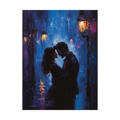 Malen Nach Zahlen Erwachsene Kuss DIY Set Erwachsene mit Leinwand zum Bemalen Paar 100x135cm 36 Farben Acrylfarben Set und Pinsel, Malen Nach Zahlen Kinder für Deko Wohnzimmer Geschenke 2YH-14810 von Generic