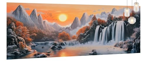 Malen Nach Zahlen Erwachsene Landschaft, DIY Malen Nach Zahlen XXL Paint by Numbers für Anfänger, Bastelset Handgemalt Ölgemälde Kreativ Set Mit Pinseln und Acrylfarbe, Home Décor Meer 40 X 90cm Y888 von Generic