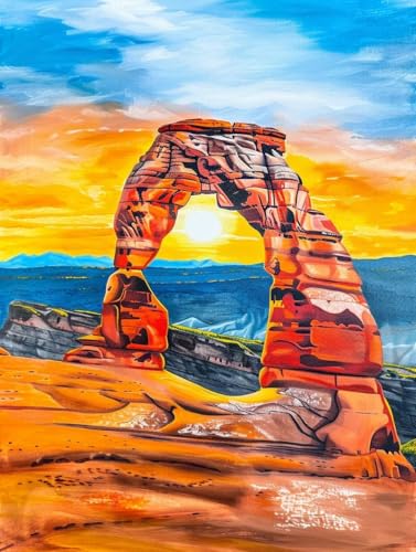 Malen Nach Zahlen Erwachsene Landschaft, Malen Nach Zahlen Sonnenuntergang, Paint by Numbers Bastelset Erwachsene DIY Handgemalt Ölgemälde Leinwand Kits für Wanddeko, Geschenke 100x130cm 1-2526 von Generic
