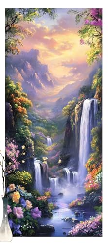Malen Nach Zahlen Erwachsene Landschaft,DIY Paint by Numbers für Anfänger,Bastelset Handgemalt Ölgemälde Kreativ Set Mit 3-Pinseln und Acrylfarbe,Geschenk Home Wand Décor Wasserfall 90 X 240cm Y1235 von Generic