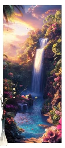 Malen Nach Zahlen Erwachsene Landschaft,DIY Paint by Numbers für Anfänger,Bastelset Handgemalt Ölgemälde Kreativ Set Mit 3-Pinseln und Acrylfarbe,Geschenk Home Wand Décor Wasserfall 90 X 240cm Y1237 von Generic