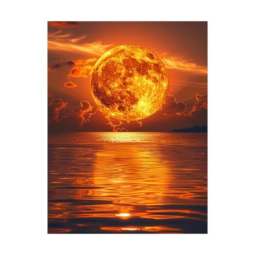 Malen Nach Zahlen Erwachsene Landschaft DIY Set Erwachsene mit Leinwand zum Bemalen Dämmerung 135x100CM 36 Farben Acrylfarben Set und Pinsel, Malen Nach Zahlen Kinder für Deko Wohnzimmer 2YH-14294 von Generic