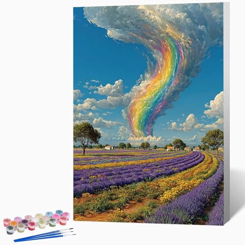 Malen Nach Zahlen Erwachsene Landschaft Malen Nach Zahlen Abstrakt, Bastelset Erwachsene Mit 3-Pinseln Und Acrylfarbe, DIY Handgemalt öLgemäLde Kit FüR Geschenke, Deko 20x30cm Ohne Rahmen -LKF0792AL von Generic