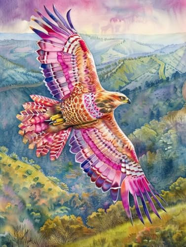 Malen Nach Zahlen Erwachsene Landschaft Malen Nach Zahlen Adler, Painting by Numbers, DIY Basteln Erwachsene Handgemalt Ölgemälde Set Mit Pinseln und Acrylfarbe für Zimmer Deko 40x50cm T-7269 von Generic