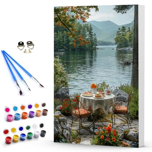 Malen Nach Zahlen Erwachsene Landschaft Malen Nach Zahlen Bastelset Erwachsene, Landschaft Mit Pinseln und Acrylfarben Handgemalt Ölgemälde Leinwand Set, Home Deko (100x135cm) Ohne Rahmen -TL250355 von Generic