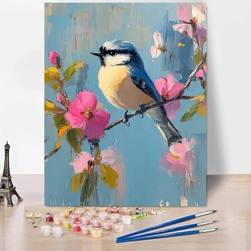 Malen Nach Zahlen Erwachsene Landschaft Malen Nach Zahlen Blumen, DIY Set Erwachsene Mit 3 - Pinseln und Acrylfarbe, Handgemalt Ölgemälde für Frauen, Deko Wohnzimmer 50x65cm Ohne Rahmen -XY24YF3 von Generic