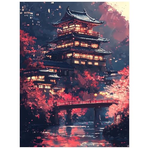 Malen Nach Zahlen Erwachsene Landschaft Malen Nach Zahlen Kinder, DIY Set Erwachsene mit Pinselset Acrylfarben Set Leinwand zum Bemalen 40x55 CM, Japanische Architektur Paint by Numbers 8YH-3965 Malen Nach Zahlen Erwachsene Landschaft Malen Nach Zahlen Kinder, DIY Set Erwachsene mit Pinselset Acrylfarben Set Leinwand zum Bemalen 40x55 CM, Japanische Architektur Paint by Numbers 8YH-3965 von Generic