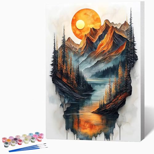 Malen Nach Zahlen Erwachsene Landschaft Malen Nach Zahlen Landschaft, Bastelset Erwachsene Mit 3-Pinseln Und Acrylfarbe, DIY Handgemalt öLgemäLde Kit FüR Geschenke, Deko 40x60cm Ohne Rahmen -LKF07771J Malen Nach Zahlen Erwachsene Landschaft Malen Nach Zahlen Landschaft, Bastelset Erwachsene Mit 3-Pinseln Und Acrylfarbe, DIY Handgemalt öLgemäLde Kit FüR Geschenke, Deko 40x60cm Ohne Rahmen -LKF07771J von Generic