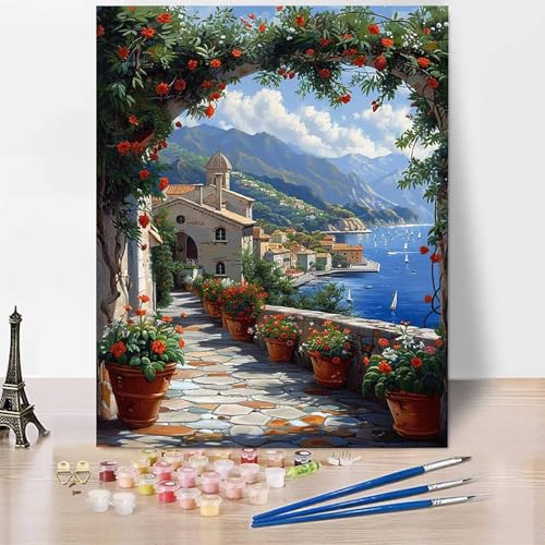 Malen Nach Zahlen Erwachsene Landschaft Malen Nach Zahlen Meer, DIY Set Erwachsene Anfänger Mit 3 - Pinseln und Acrylfarbe, Handgemalt Ölgemälde für Frauen, Deko Wohnzimmer 40x50cm Ohne Rahmen -XY137 Malen Nach Zahlen Erwachsene Landschaft Malen Nach Zahlen Meer, DIY Set Erwachsene Anfänger Mit 3 - Pinseln und Acrylfarbe, Handgemalt Ölgemälde für Frauen, Deko Wohnzimmer 40x50cm Ohne Rahmen -XY137 von Generic