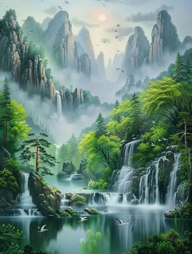 Malen Nach Zahlen Erwachsene Landschaft Malen Nach Zahlen Pflanze, Painting by Numbers, DIY Basteln Erwachsene Handgemalt Ölgemälde Set Mit Pinseln und Acrylfarbe für Zimmer Deko 100x130cm 8-4896 von Generic