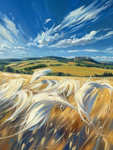 Malen Nach Zahlen Erwachsene Landschaft Malen Nach Zahlen Pflanze, Painting by Numbers, DIY Basteln Erwachsene Handgemalt Ölgemälde Set Mit Pinseln und Acrylfarbe für Zimmer Deko 50x65cm 6-4749 von Generic