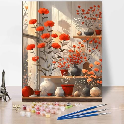 Malen Nach Zahlen Erwachsene Landschaft Malen Nach Zahlen Vase, DIY Set Erwachsene Anfänger Mit 3 - Pinseln und Acrylfarbe, Handgemalt Ölgemälde für Frauen, Deko Wohnzimmer 100×135cm Ohne Rahmen -XY9P Malen Nach Zahlen Erwachsene Landschaft Malen Nach Zahlen Vase, DIY Set Erwachsene Anfänger Mit 3 - Pinseln und Acrylfarbe, Handgemalt Ölgemälde für Frauen, Deko Wohnzimmer 100×135cm Ohne Rahmen -XY9P von Generic