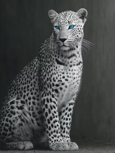 Malen Nach Zahlen Erwachsene Leopard, DIY Basteln Erwachsene Leinwand Kit für Wanddeko, Tier Malen Nach Zahlen Mit Pinseln und Acrylfarbe, DIY Paint by Numbers, Geschenke für Frauen, 60x90cm W-8591 von Generic