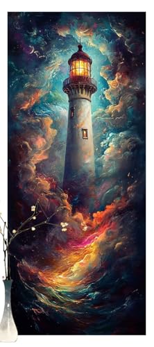 Malen Nach Zahlen Erwachsene Leuchtturm,DIY Paint by Numbers für Anfänger und Kinder,Bastelset Handgemalt Ölgemälde Kreativ Set Mit 3-Pinseln und Acrylfarbe,Geschenk Home Décor Farbe 70 X 140cm Y1217 von Generic