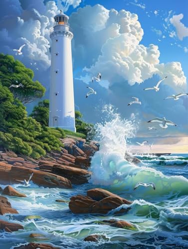 Malen Nach Zahlen Erwachsene Leuchtturm Malen Nach Zahlen Meer, Painting by Numbers, DIY Basteln Erwachsene Handgemalt Ölgemälde Set Mit Pinseln und Acrylfarbe für Zimmer Deko Geschenke 30x40cm Z-2084 Malen Nach Zahlen Erwachsene Leuchtturm Malen Nach Zahlen Meer, Painting by Numbers, DIY Basteln Erwachsene Handgemalt Ölgemälde Set Mit Pinseln und Acrylfarbe für Zimmer Deko Geschenke 30x40cm Z-2084 von Generic