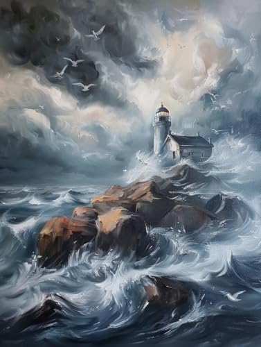 Malen Nach Zahlen Erwachsene Leuchtturm Malen Nach Zahlen Ozean, Painting by Numbers, DIY Basteln Erwachsene Handgemalt Ölgemälde Set Mit Pinseln und Acrylfarbe für Zimmer Deko 90x120cm C-5352 Malen Nach Zahlen Erwachsene Leuchtturm Malen Nach Zahlen Ozean, Painting by Numbers, DIY Basteln Erwachsene Handgemalt Ölgemälde Set Mit Pinseln und Acrylfarbe für Zimmer Deko 90x120cm C-5352 von Generic