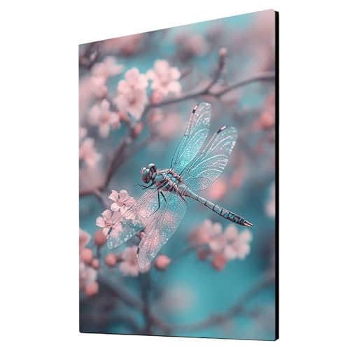 Malen Nach Zahlen Erwachsene Libelle DIY Set Erwachsene mit Leinwand zum Bemalen Tier 90x120 cm 36 Farben Acrylfarben Set und Pinsel, Malen Nach Zahlen Kinder für Deko Wohnzimmer Geschenke 2YH-6409 von Generic