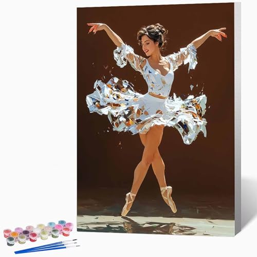 Malen Nach Zahlen Erwachsene MäDchen Malen Nach Zahlen Ballett, Bastelset Erwachsene Mit 3-Pinseln Und Acrylfarbe, DIY Handgemalt öLgemäLde Kit FüR Geschenke, Deko 40×60cm Ohne Rahmen -LKF0714RL Malen Nach Zahlen Erwachsene MäDchen Malen Nach Zahlen Ballett, Bastelset Erwachsene Mit 3-Pinseln Und Acrylfarbe, DIY Handgemalt öLgemäLde Kit FüR Geschenke, Deko 40×60cm Ohne Rahmen -LKF0714RL von Generic