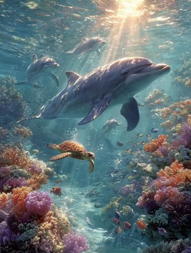 Malen Nach Zahlen Erwachsene Meer, DIY Basteln Erwachsene Leinwand Kit für Wanddeko, Delphin Malen Nach Zahlen Mit Pinseln und Acrylfarbe, DIY Paint by Numbers, Geschenke für Frauen, 90x120cm D-1664 Malen Nach Zahlen Erwachsene Meer, DIY Basteln Erwachsene Leinwand Kit für Wanddeko, Delphin Malen Nach Zahlen Mit Pinseln und Acrylfarbe, DIY Paint by Numbers, Geschenke für Frauen, 90x120cm D-1664 von Generic