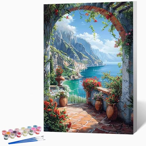 Malen Nach Zahlen Erwachsene Meer Malen Nach Zahlen Landschaft, Bastelset Erwachsene Mit 3-Pinseln Und Acrylfarbe, DIY Handgemalt öLgemäLde Kit FüR Geschenke, Deko 40×60cm Ohne Rahmen -LKF075906 Malen Nach Zahlen Erwachsene Meer Malen Nach Zahlen Landschaft, Bastelset Erwachsene Mit 3-Pinseln Und Acrylfarbe, DIY Handgemalt öLgemäLde Kit FüR Geschenke, Deko 40×60cm Ohne Rahmen -LKF075906 von Generic