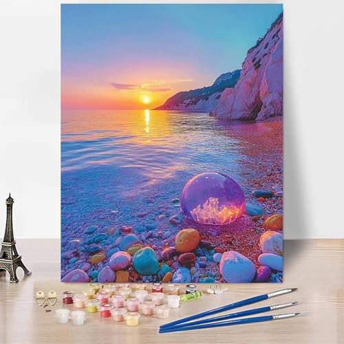 Malen Nach Zahlen Erwachsene Meer Malen Nach Zahlen Sonnenaufgang, DIY Set Erwachsene Mit 3 - Pinseln und Acrylfarbe, Handgemalt Ölgemälde für Frauen, Deko Wohnzimmer 20 x 30 cm Ohne Rahmen -XY65F Malen Nach Zahlen Erwachsene Meer Malen Nach Zahlen Sonnenaufgang, DIY Set Erwachsene Mit 3 - Pinseln und Acrylfarbe, Handgemalt Ölgemälde für Frauen, Deko Wohnzimmer 20 x 30 cm Ohne Rahmen -XY65F von Generic