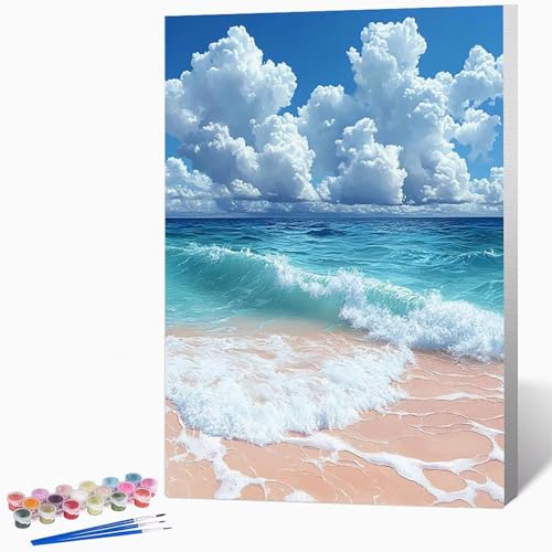 Malen Nach Zahlen Erwachsene Meer Malen Nach Zahlen Strand, Bastelset Erwachsene Mit 3-Pinseln Und Acrylfarbe, DIY Handgemalt öLgemäLde Kit FüR Geschenke, Zimmer Deko 40x50cm Ohne Rahmen -LKF0776UB Malen Nach Zahlen Erwachsene Meer Malen Nach Zahlen Strand, Bastelset Erwachsene Mit 3-Pinseln Und Acrylfarbe, DIY Handgemalt öLgemäLde Kit FüR Geschenke, Zimmer Deko 40x50cm Ohne Rahmen -LKF0776UB von Generic