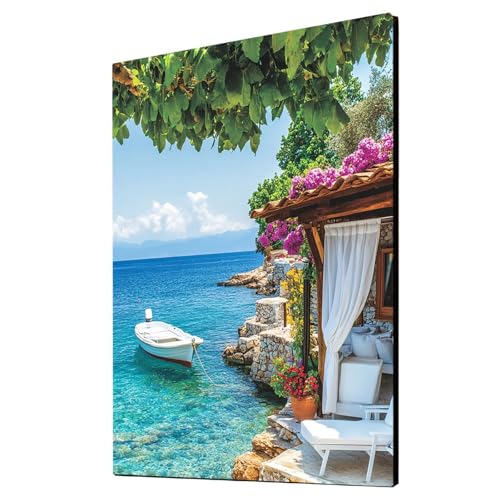 Malen Nach Zahlen Erwachsene Meerblick DIY Set Erwachsene mit Leinwand zum Bemalen Boot 70x95cm 36 Farben Acrylfarben Set und Pinsel, Malen Nach Zahlen Kinder für Deko Wohnzimmer Geschenke 2YH-3527 Malen Nach Zahlen Erwachsene Meerblick DIY Set Erwachsene mit Leinwand zum Bemalen Boot 70x95cm 36 Farben Acrylfarben Set und Pinsel, Malen Nach Zahlen Kinder für Deko Wohnzimmer Geschenke 2YH-3527 von Generic