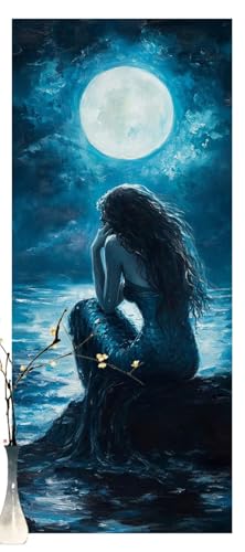 Malen Nach Zahlen Erwachsene Mond, DIY Malen Nach Zahlen XXL Paint by Numbers für Anfänger, Bastelset Handgemalt Ölgemälde Set Mit Pinseln und Acrylfarbe, Home Décor Meerjungfrau 70 X 160cm Y1428 von Generic