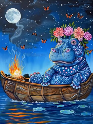 Malen Nach Zahlen Erwachsene Mond, Malen Nach Zahlen Hippo, Paint by Numbers Bastelset Erwachsene DIY Handgemalt Ölgemälde Leinwand Kits für Wanddeko, Geschenke für Frauen Anfänger 40x50cm 2-8327 Malen Nach Zahlen Erwachsene Mond, Malen Nach Zahlen Hippo, Paint by Numbers Bastelset Erwachsene DIY Handgemalt Ölgemälde Leinwand Kits für Wanddeko, Geschenke für Frauen Anfänger 40x50cm 2-8327 von Generic