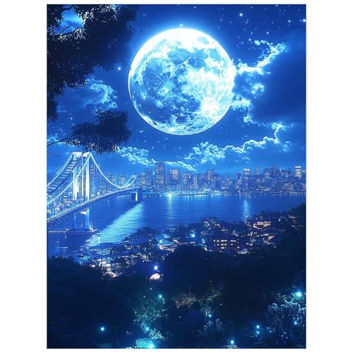 Malen Nach Zahlen Erwachsene Mond Malen Nach Zahlen Kinder, DIY Set Erwachsene mit Pinselset Acrylfarben Set Leinwand zum Bemalen 50 x 70CM, Verträumt Paint by Numbers Wanddeko Wohnzimmer 8YH-3042 Malen Nach Zahlen Erwachsene Mond Malen Nach Zahlen Kinder, DIY Set Erwachsene mit Pinselset Acrylfarben Set Leinwand zum Bemalen 50 x 70CM, Verträumt Paint by Numbers Wanddeko Wohnzimmer 8YH-3042 von Generic