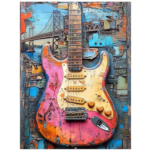 Malen Nach Zahlen Erwachsene Musikinstrumente Malen Nach Zahlen Kinder, DIY Set Erwachsene mit Pinselset Acrylfarben Set Leinwand zum Bemalen 100 x 135cm, Brücke Paint by Numbers Zimmer Deko 8YH-1197 Malen Nach Zahlen Erwachsene Musikinstrumente Malen Nach Zahlen Kinder, DIY Set Erwachsene mit Pinselset Acrylfarben Set Leinwand zum Bemalen 100 x 135cm, Brücke Paint by Numbers Zimmer Deko 8YH-1197 von Generic