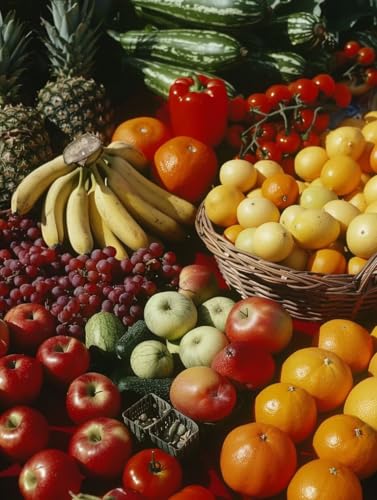 Malen Nach Zahlen Erwachsene Obst, DIY Basteln Erwachsene Leinwand Kit für Wanddeko, Traube Malen Nach Zahlen Mit Pinseln und Acrylfarbe, DIY Paint by Numbers, Geschenke für Frauen, 90x120cm 0-4574 von Generic