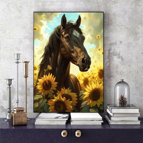 Malen Nach Zahlen Erwachsene Pferd Malen Nach Zahlen Sonnenblume, DIY Set Erwachsene Paint by Numbers mit 3 Pinsel und Acrylfarben für Zimmer Deko Wohnzimmer, Geschenke 60 X 80 CM -bby2506KH6RN Malen Nach Zahlen Erwachsene Pferd Malen Nach Zahlen Sonnenblume, DIY Set Erwachsene Paint by Numbers mit 3 Pinsel und Acrylfarben für Zimmer Deko Wohnzimmer, Geschenke 60 X 80 CM -bby2506KH6RN von Generic