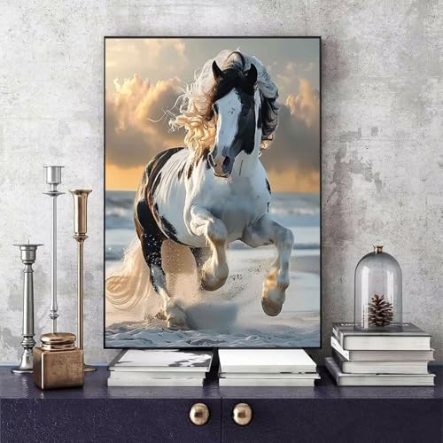 Malen Nach Zahlen Erwachsene Pferd Malen Nach Zahlen Tier, DIY Set Erwachsene Paint by Numbers mit 3 Pinsel und Acrylfarben für Zimmer Deko Wohnzimmer, Geschenke für Frauen 100 x 135 cm -bby250663 von Generic