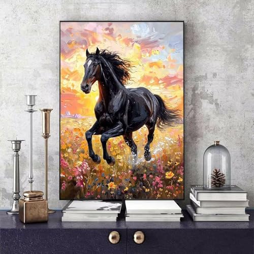 Malen Nach Zahlen Erwachsene Pferd Malen Nach Zahlen Tier, DIY Set Erwachsene Paint by Numbers mit 3 Pinsel und Acrylfarben für Zimmer Deko Wohnzimmer, Geschenke für Frauen 20 x 30 cm -bby2506U8 von Generic
