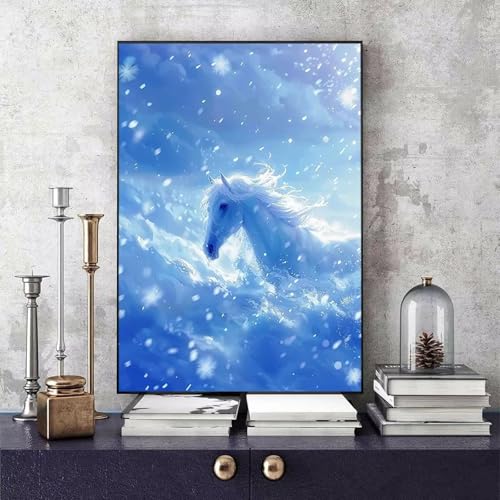 Malen Nach Zahlen Erwachsene Pferd Malen Nach Zahlen Tier, DIY Set Erwachsene Paint by Numbers mit 3 Pinsel und Acrylfarben für Zimmer Deko Wohnzimmer, Geschenke für Frauen 60 X 80 CM -bby2506VJ von Generic