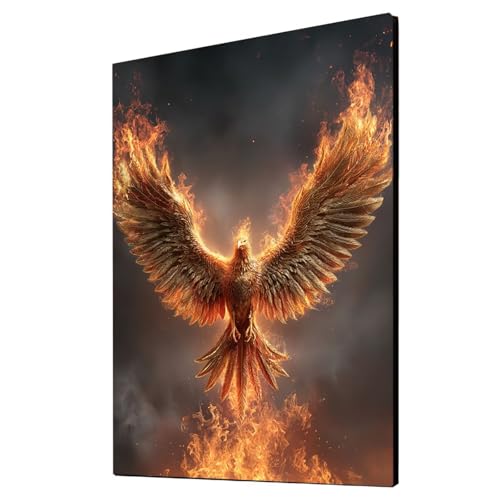 Malen Nach Zahlen Erwachsene Phönix DIY Set Erwachsene mit Leinwand zum Bemalen Flamme 30x40cm 36 Farben Acrylfarben Set und Pinsel, Malen Nach Zahlen Kinder für Deko Wohnzimmer Geschenke 2YH-6522 von Generic