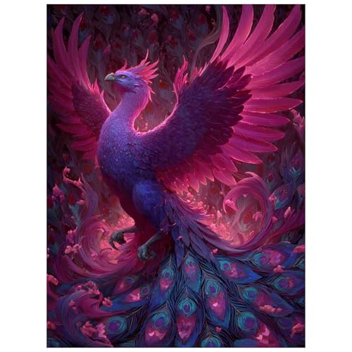 Malen Nach Zahlen Erwachsene Phönix Malen Nach Zahlen Kinder, DIY Set Erwachsene mit Pinselset Acrylfarben Set Leinwand zum Bemalen 135x100cm, Tier Paint by Numbers Deko wohnzimmer Geschenke 8YH-3885 von Generic