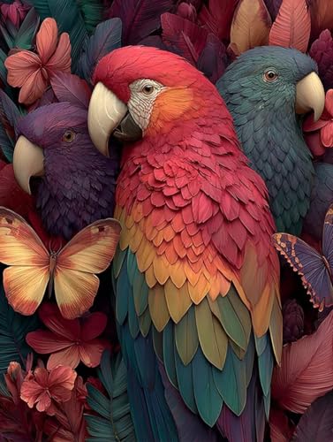 Malen Nach Zahlen Erwachsene Schmetterling, DIY Basteln Erwachsene Leinwand Kit für Wanddeko, Vogel Malen Nach Zahlen Mit Pinseln und Acrylfarbe, DIY Paint by Numbers, Geschenke, 100x135cm 1-9078 von Generic