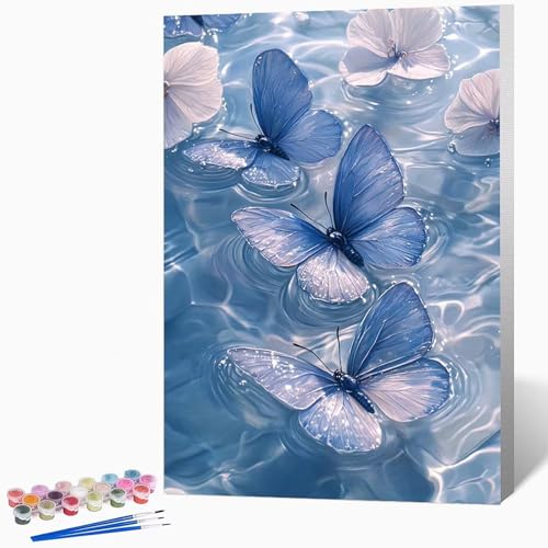 Malen Nach Zahlen Erwachsene Schmetterling Malen Nach Zahlen Abstrakt, Bastelset Erwachsene Mit 3-Pinseln Und Acrylfarbe, DIY Handgemalt öLgemäLde Kit FüR Geschenke 100×135cm Ohne Rahmen -LKF0781VL von Generic