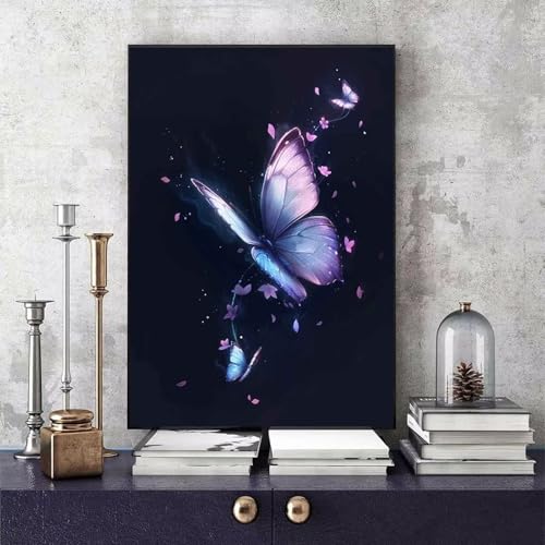Malen Nach Zahlen Erwachsene Schmetterling Malen Nach Zahlen Tier, DIY Set Erwachsene Paint by Numbers mit 3 Pinsel und Acrylfarben für Zimmer Deko Wohnzimmer, Geschenke 30 X 40 CM -bby2506926JR von Generic