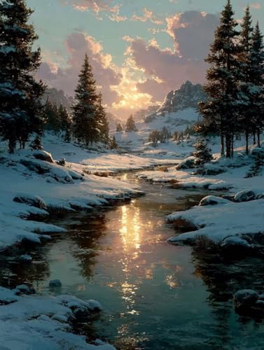 Malen Nach Zahlen Erwachsene Schneeszene, Malen Nach Zahlen Sonnenuntergang, DIY Basteln Erwachsene Leinwand Kits, DIY Paint by Numbers Adult Kits Mit Pinseln und Acrylfarbe, Wanddeko, 50x70cm 5-3430 Malen Nach Zahlen Erwachsene Schneeszene, Malen Nach Zahlen Sonnenuntergang, DIY Basteln Erwachsene Leinwand Kits, DIY Paint by Numbers Adult Kits Mit Pinseln und Acrylfarbe, Wanddeko, 50x70cm 5-3430 von Generic